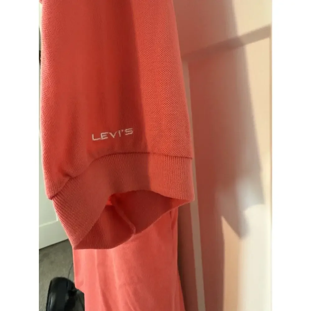 Vintage Levi's Shirts Men's Polo Shirt S/M 1980s Coral Short Sleeve